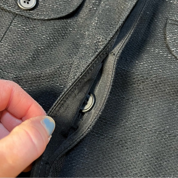 Banana Republic Black Cotton and Linen Career Jacket Size 0 Wardrobe Staple - Picture 5 of 10